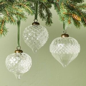 Hearth & Hand Magnolia Ornate Glass Bulb Christmas Tree Ornaments (Set o…
